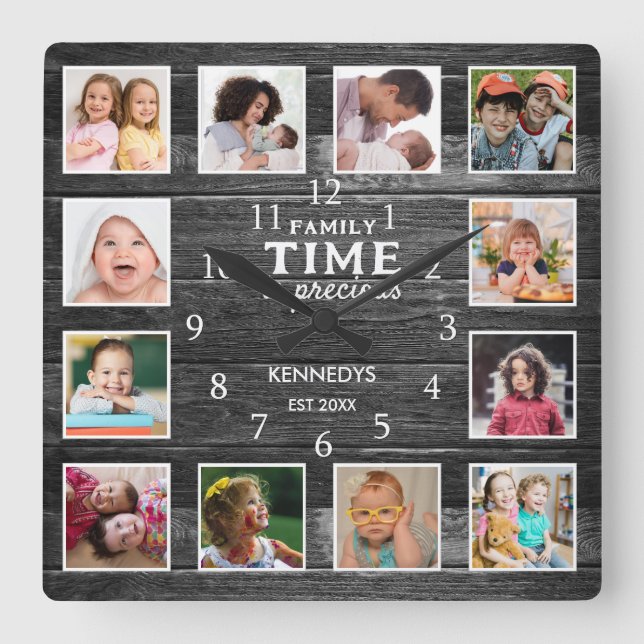 Schwarzholzbauernhof Familienzeitangebot 12 Foto Quadratische Wanduhr (Vorderseite)