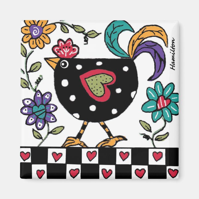 Schwarzhühnermagnet Magnet (Vorne)