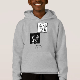 SCHWARZHUNDE UND WEISSE HUNDE MIT TEXT GERAHMT HOODIE
