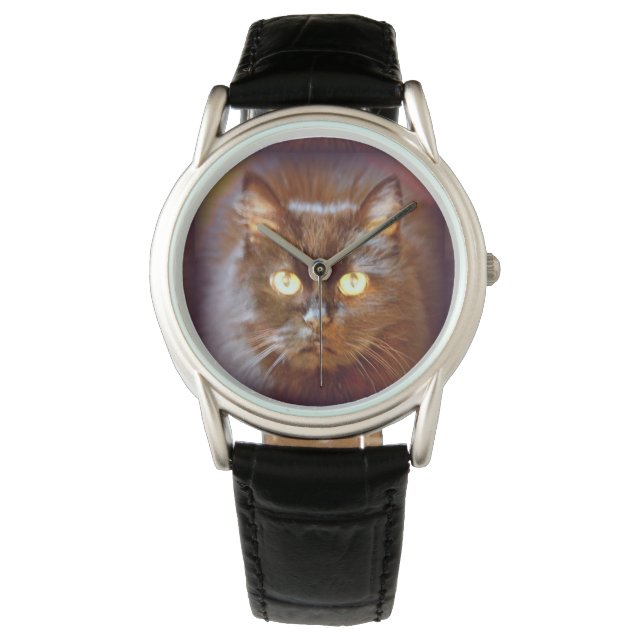 Schwarzkatze Armbanduhr (Vorderseite)