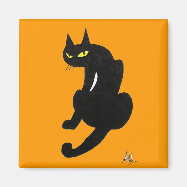 SCHWARZKATZE-HALLOWEEN-PARTY MAGNET (Vorne)