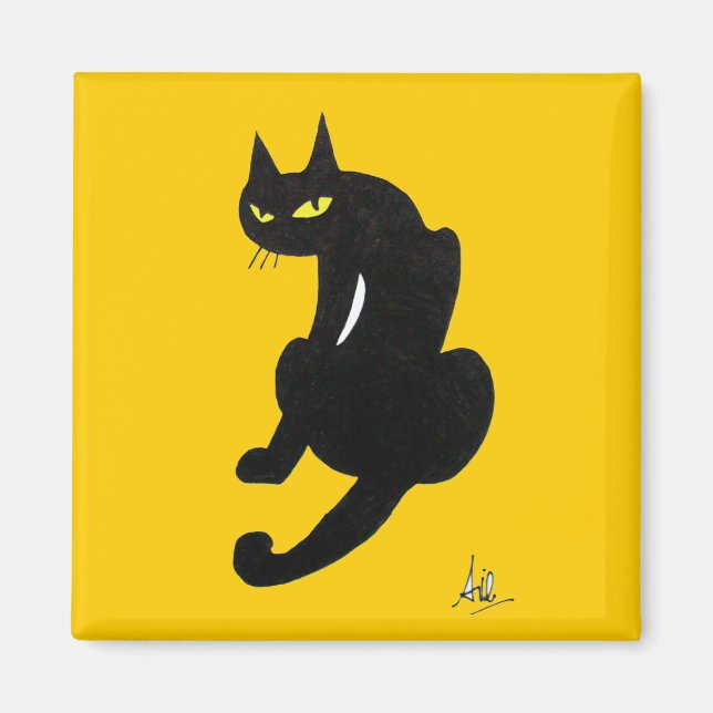 SCHWARZKATZE-HALLOWEEN-PARTY MAGNET (Vorne)