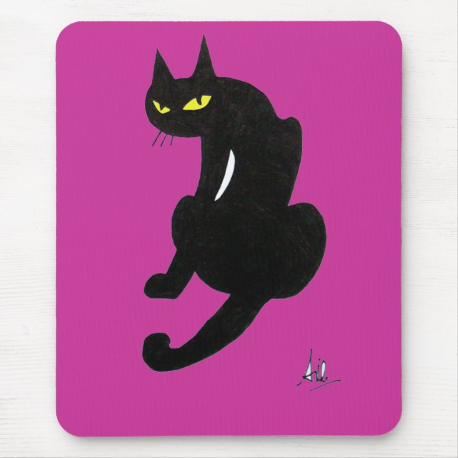 SCHWARZKATZE-HALLOWEEN-PARTY MOUSEPAD (Vorne)