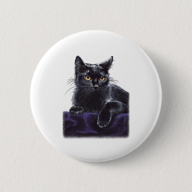 Schwarzkatze SHIRT Button (Vorderseite)