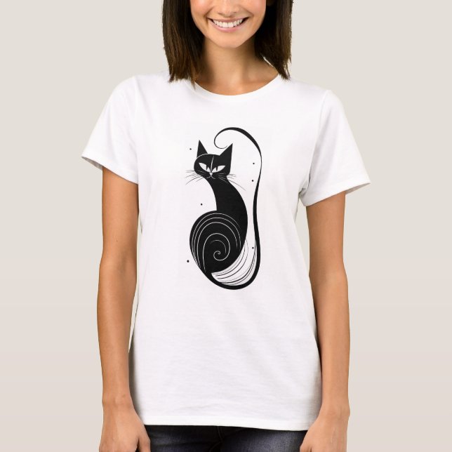 SCHWARZKATZE VINTAGER T - SHIRT (Vorderseite)