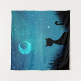 Schwarzkatze Wandteppich