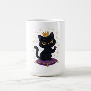 Schwarzkatzen-Königinnen-Tasse Süße Katzenliebhabe Kaffeetasse