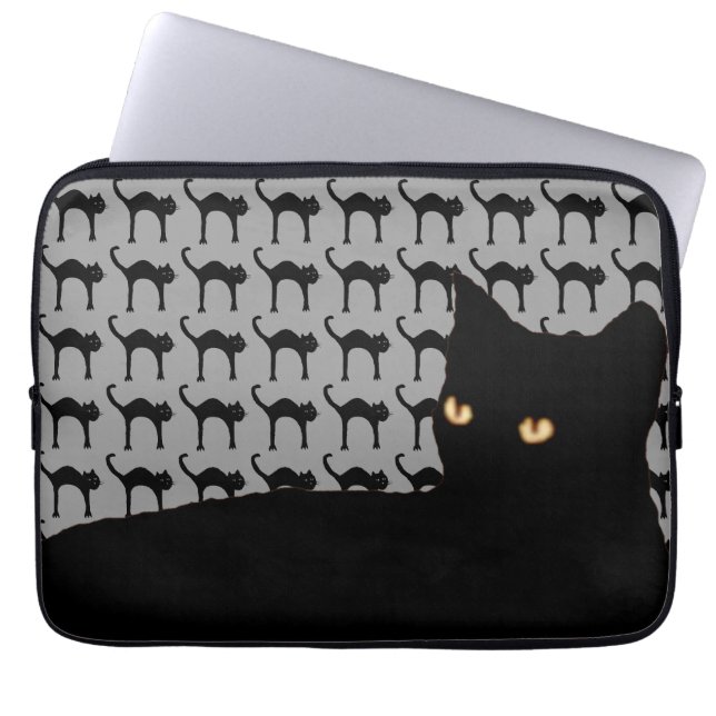 Schwarzkatzen Laptopschutzhülle (Vorderseite)
