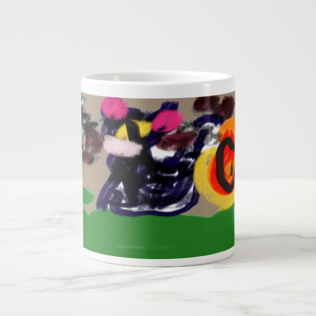 Schwarzkatzenbraun Jumbo-Tasse (Vorderseite)