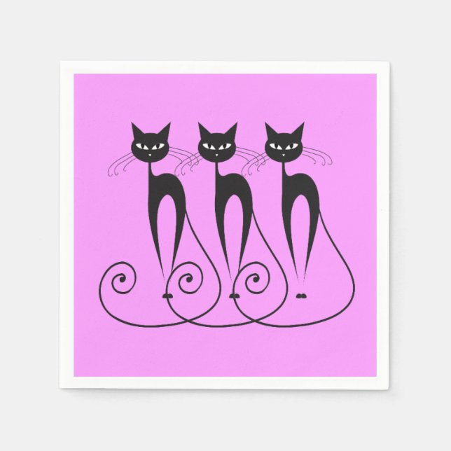 SchwarzkatzenComic Serviette (Vorderseite)