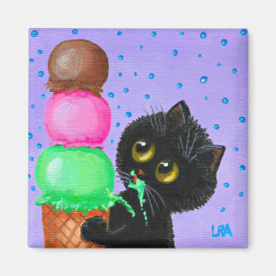 Schwarzkatzeneis Creationarts Magnet