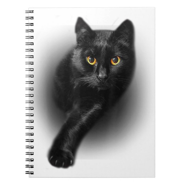 Schwarzkatzengelbe Augen Katzen Notizblock (Vorderseite)