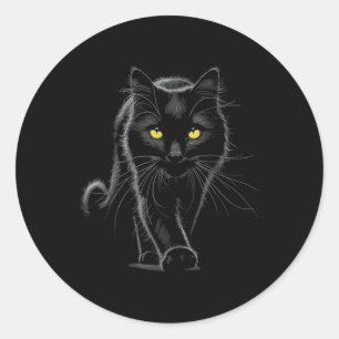 Schwarzkatzengelbe Augen Katzen Runder Aufkleber