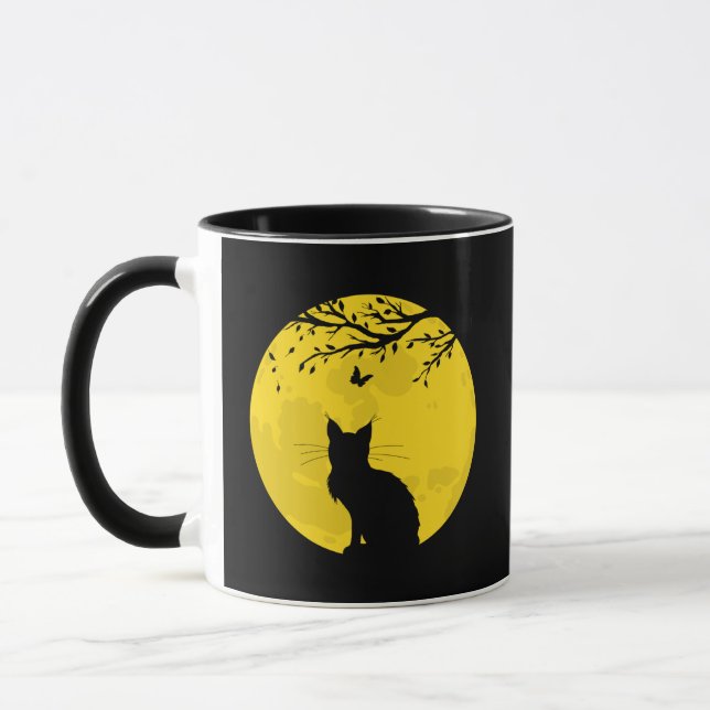 Schwarzkatzengelber Mond Tasse (Links)
