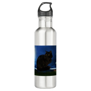 Schwarzkatzenkatze Edelstahlflasche