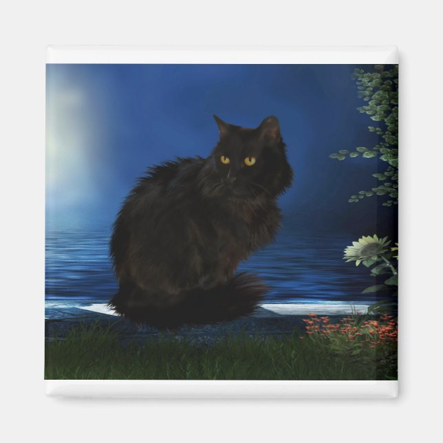 Schwarzkatzenkatze Magnet (Vorne)