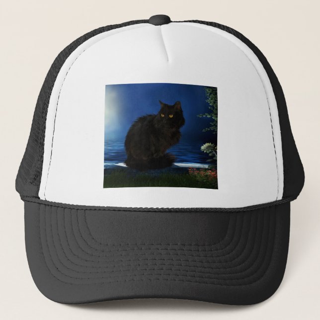 Schwarzkatzenkatze Truckerkappe (Vorderseite)