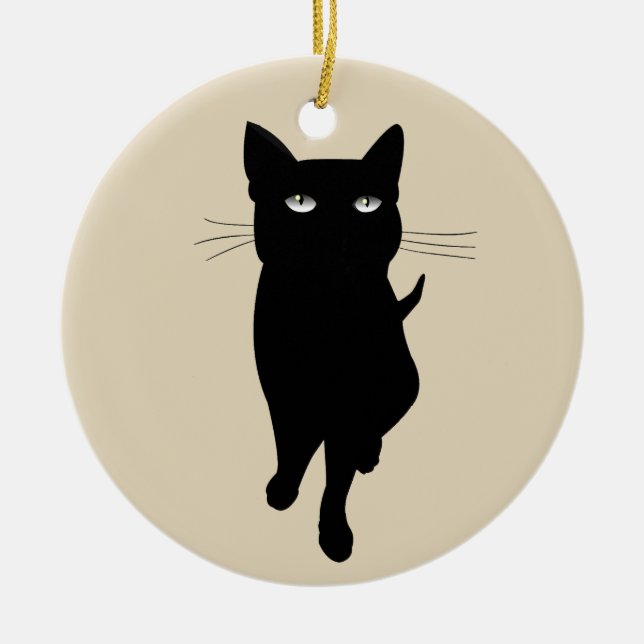 Schwarzkatzenkatzer Keramik Ornament (Vorne)
