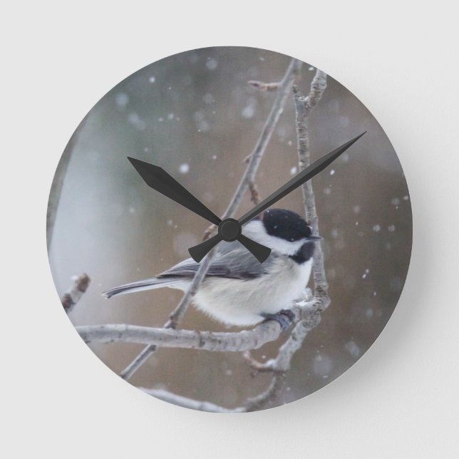 Schwarzkichererbse - Songbird Runde Wanduhr (Vorderseite)
