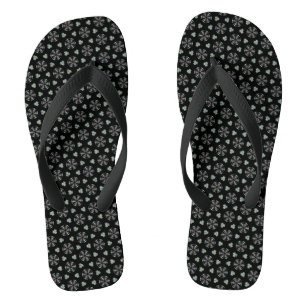 Schwarzkreislaukleckse Flip Flops