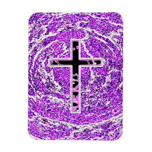 SCHWARZKREUZ MIT LILA HINTERGRUND MAGNET