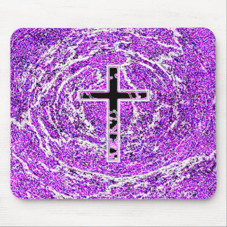 SCHWARZKREUZ MIT LILA HINTERGRUND MOUSEPAD