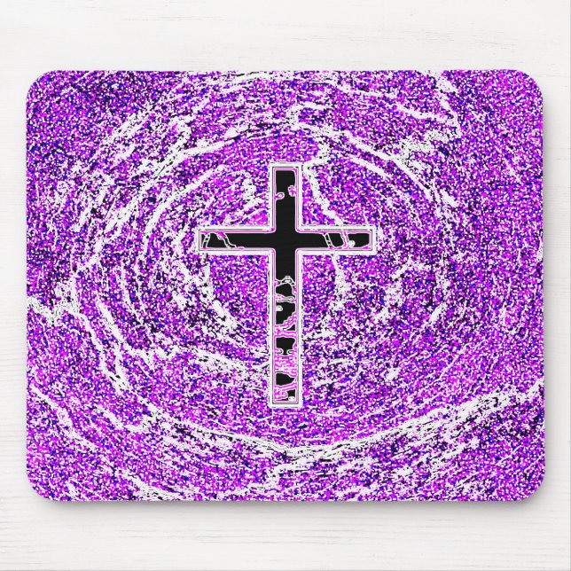 SCHWARZKREUZ MIT LILA HINTERGRUND MOUSEPAD (Vorne)
