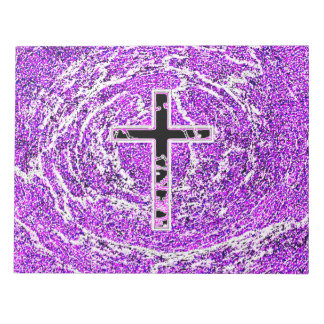 SCHWARZKREUZ MIT LILA HINTERGRUND NOTIZBLOCK