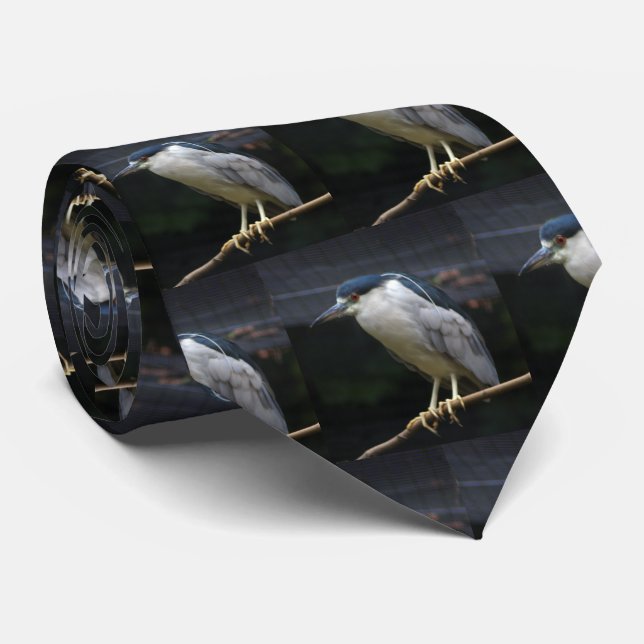 Schwarzkronenheron Krawatte (Gerollt)