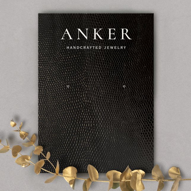 Schwarzleder-Ohrring Visitenkarte (Von Creator hochgeladen)