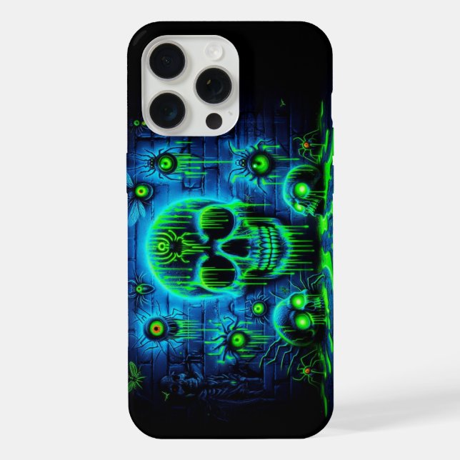 Schwarzlicht-Graffiti-Design iPhone 15 Pro Max Hülle (Rückseite)