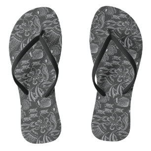 Schwarzmeer-Muster Flip Flops