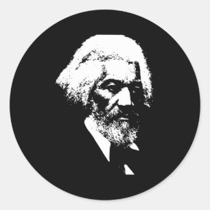 Schwarzmonat-Hemd mit Silhouette von Frederick Dou Runder Aufkleber