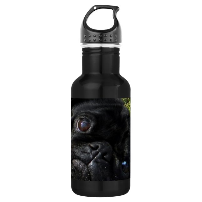 SchwarzMops Augen Edelstahlflasche (Vorderseite)