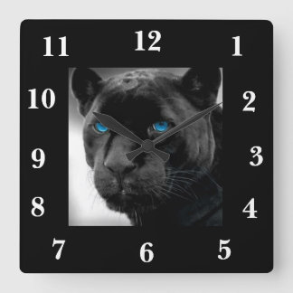 SCHWARZPANTHER-DESIGN-WANDSCHALTFLÄCHE QUADRATISCHE WANDUHR