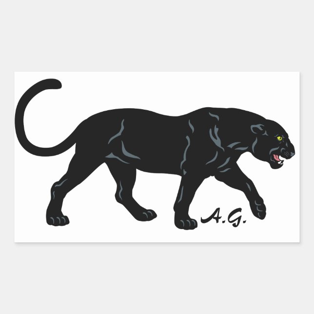 Schwarzpanther Rechteckiger Aufkleber (Vorderseite)