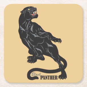 Schwarzpanther Rechteckiger Pappuntersetzer