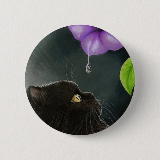 Schwarzpersische Katze 514 Button (Vorderseite)