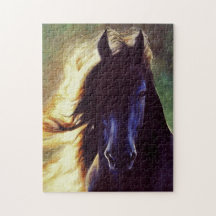 Schwarzpferd "des friesischen Glühens", Stallion