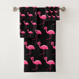 SCHWARZPINK FLAMINGO HELLES BADEZIMMER TOWEL SET