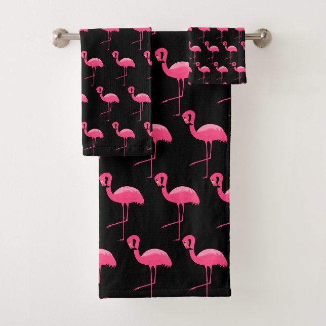 SCHWARZPINK FLAMINGO HELLES BADEZIMMER TOWEL SET (Insitu)