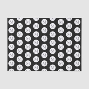 Schwarzpolka-Dot-Monogramm Seidenpapier