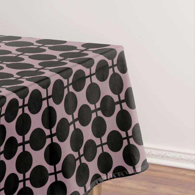 Schwarzpolka-Punkt-Karo-Mode Tischdecke (Beispiel)