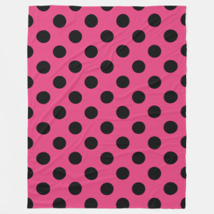 Schwarzpolka-Punkte auf Fuchsia Fleecedecke
