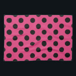 Schwarzpolka-Punkte auf Fuchsia Handtuch<br><div class="desc">Schwarzpolka-Punkte auf Fuchsia</div>