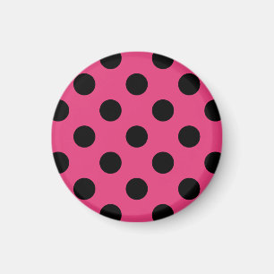 Schwarzpolka-Punkte auf Fuchsia Magnet