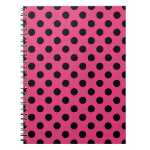 Schwarzpolka-Punkte auf Fuchsia Notizblock