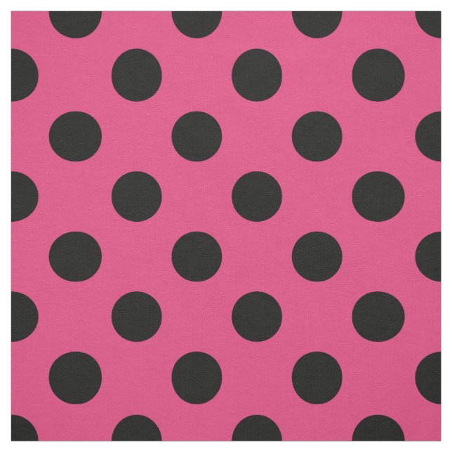 Schwarzpolka-Punkte auf Fuchsia Stoff (Muster)