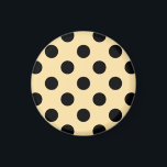 Schwarzpolka-Punkte auf hellgelb Magnet<br><div class="desc">Schwarzpolka-Punkte auf hellgelb</div>