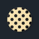 Schwarzpolka-Punkte auf hellgelb Magnet<br><div class="desc">Schwarzpolka-Punkte auf hellgelb</div>